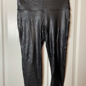 SPANX Black Faux Leather Leggings